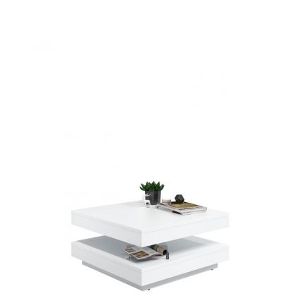 Table basse NENANI 34x70 cm blanc/chêne wotan