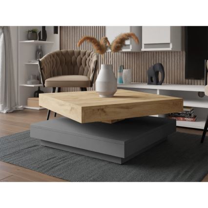 Table basse NENANI 34x70 cm gris/chêne wotan