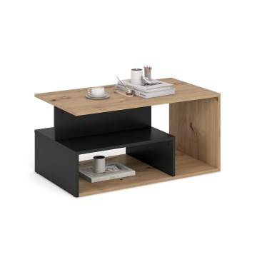 Table basse NOTE 90x51 cm noir/chêne artisan