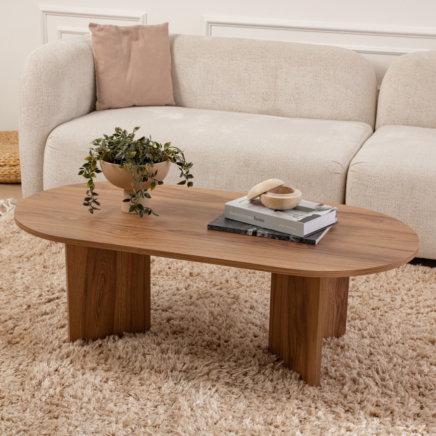 Table basse OVAL 60x120 cm marron