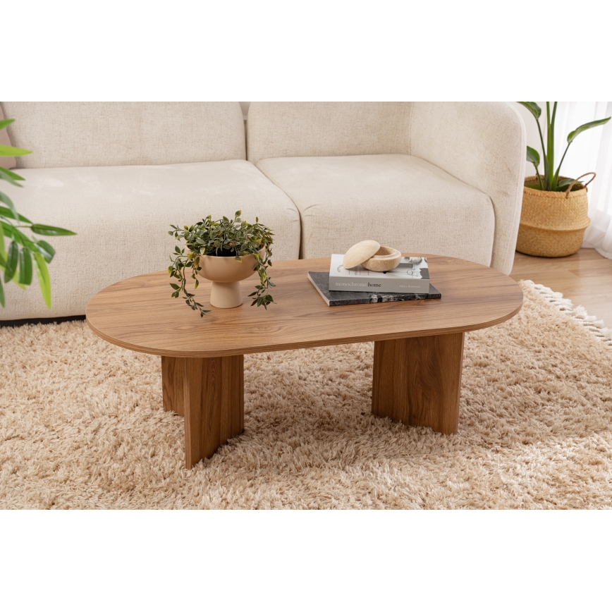 Table basse OVAL 60x120 cm marron