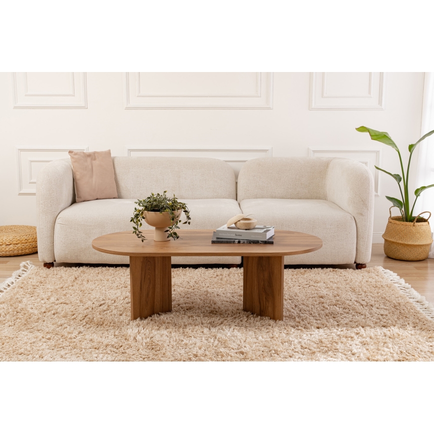 Table basse OVAL 60x120 cm marron