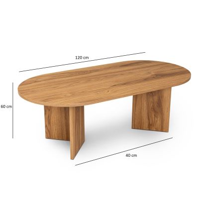 Table basse OVAL 60x120 cm marron