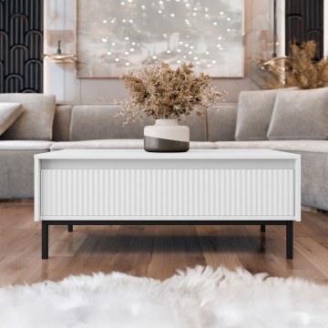 Table basse OZMI 40 x 100 cm blanche