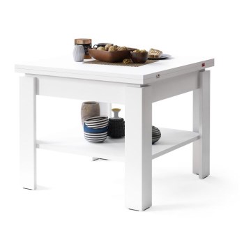 Table basse pliable avec étagère LIA blanc
