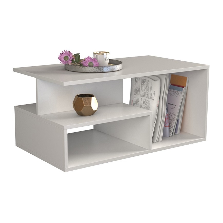Table basse PRIMA 43x90 cm blanc