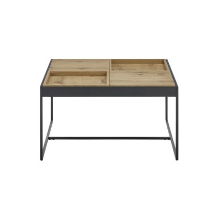 Table basse PULSE 83x83 cm chêne/noir