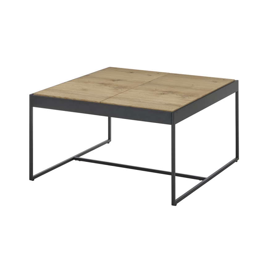 Table basse PULSE 83x83 cm chêne/noir