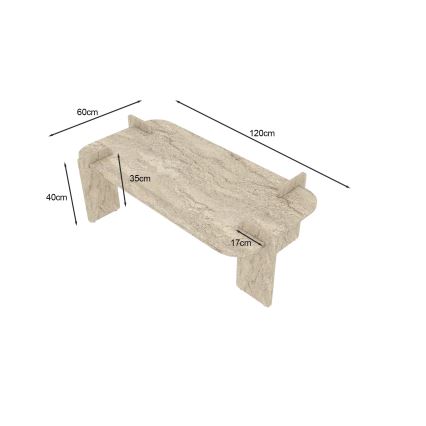 Table basse PURO 120 x 60 cm travertin