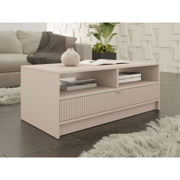 Table basse TIRENO 40x100 cm beige