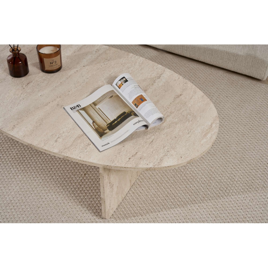 Table basse VARUM 120 x 65 cm en travertin