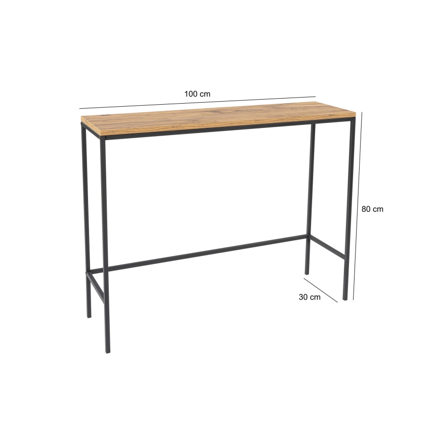 Table console CANVAS 80x100 cm pin atlantic/noir
