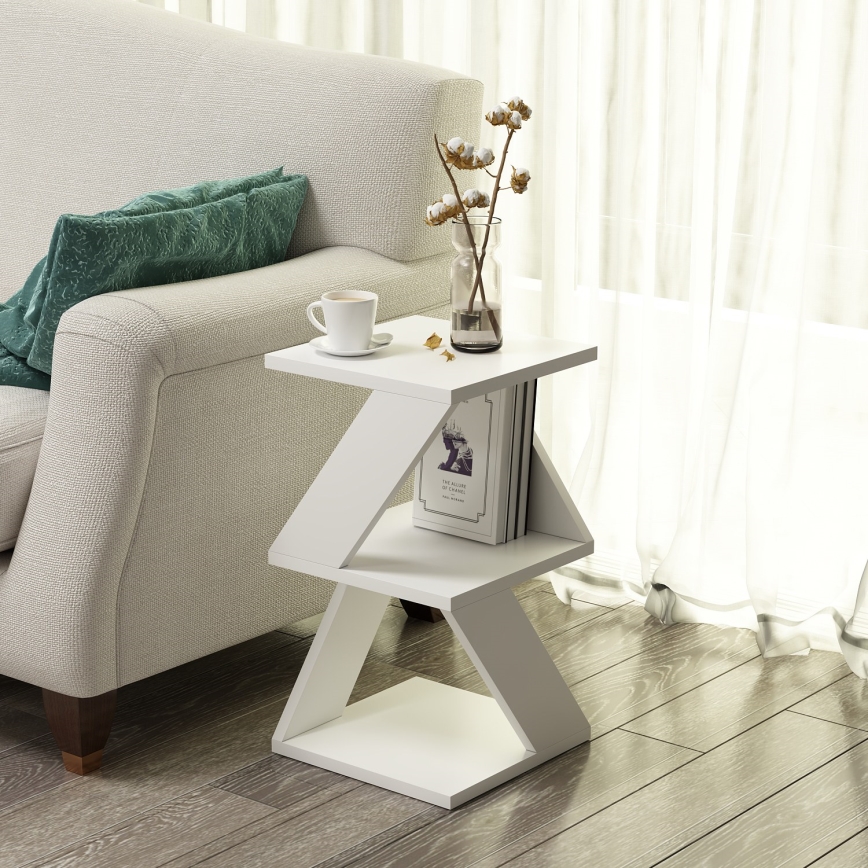 Table d'appoint ALBENI 50x30 cm blanc