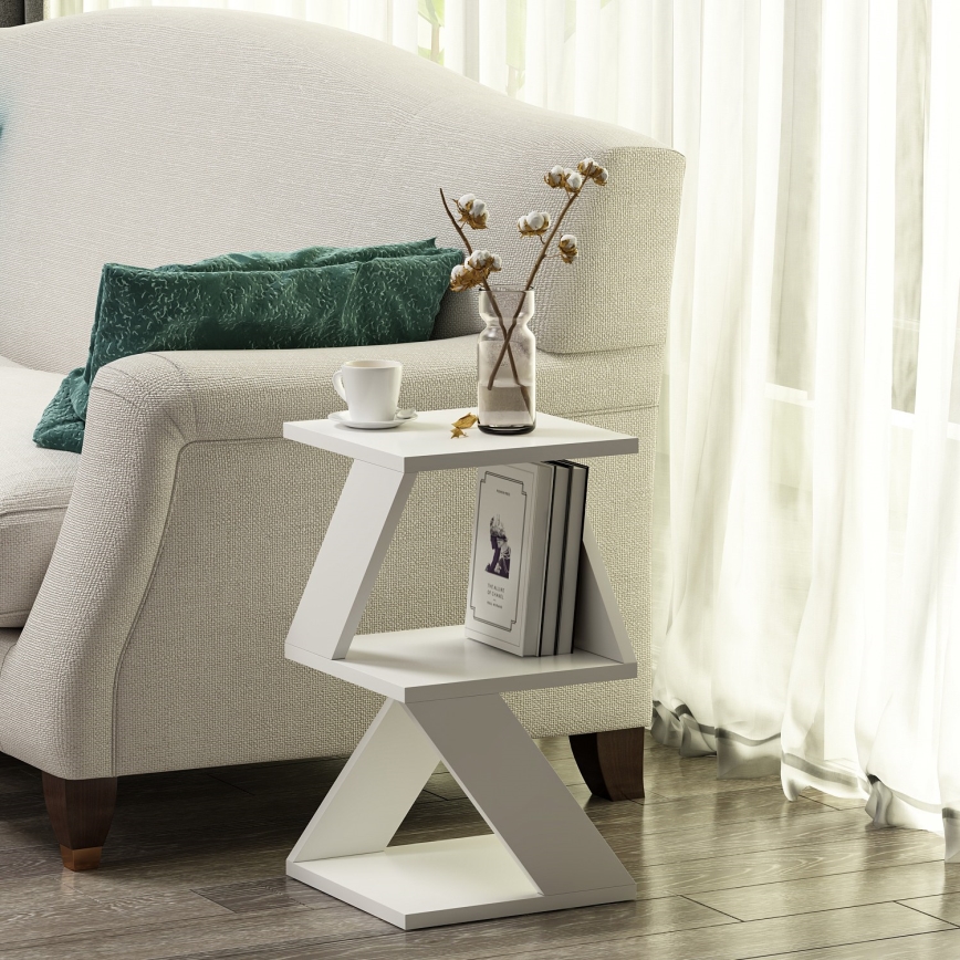 Table d'appoint ALBENI 50x30 cm blanc
