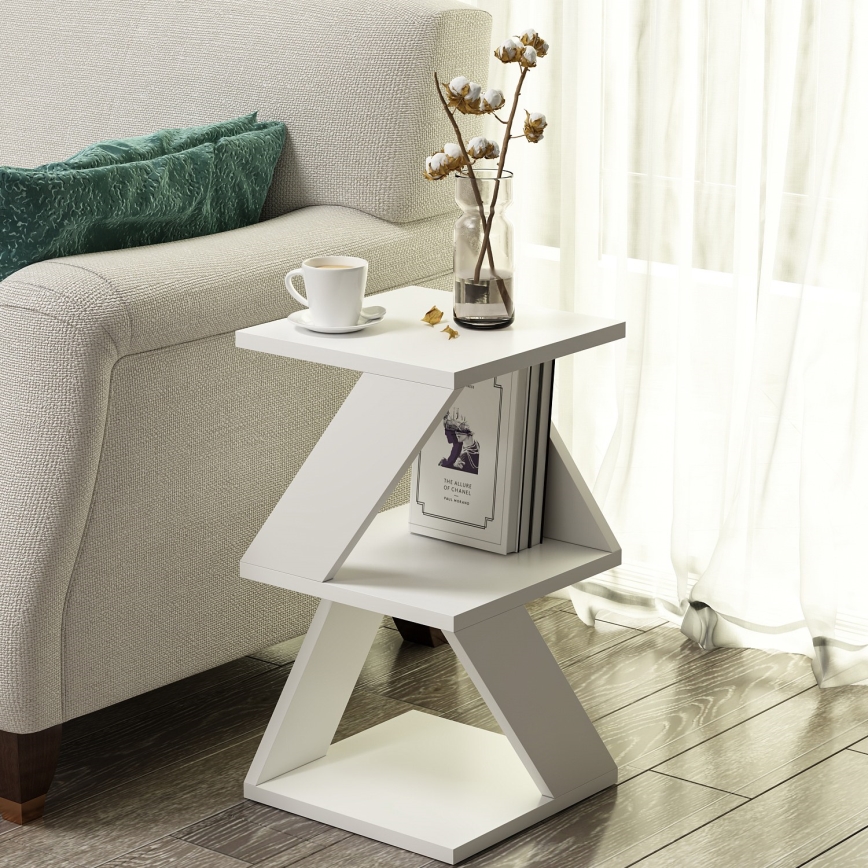 Table d'appoint ALBENI 50x30 cm blanc