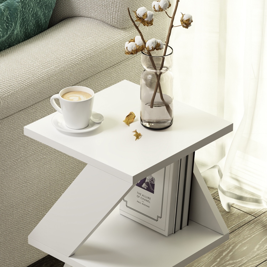 Table d'appoint ALBENI 50x30 cm blanc