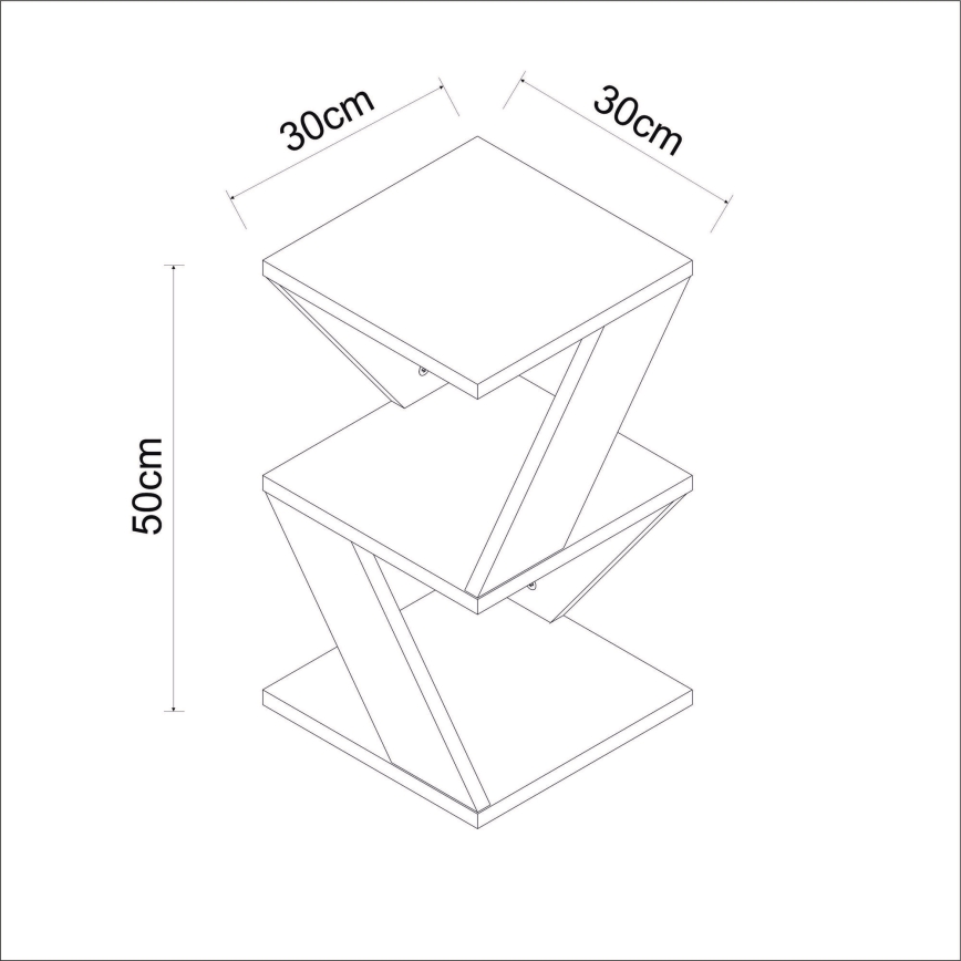 Table d'appoint ALBENI 50x30 cm blanc