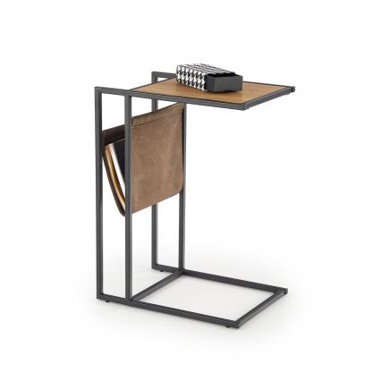Table d'appoint COMPACT 65x47 cm noir/marron