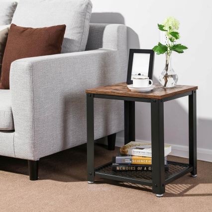 Table d'appoint ELDUR marron/noir