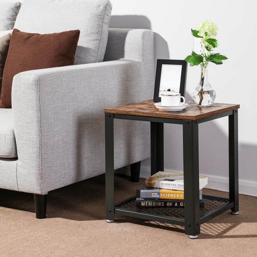 Table d'appoint ELDUR marron/noir