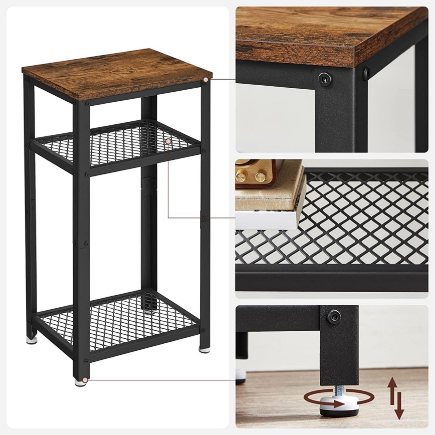 Table d'appoint ELDUR marron/noir