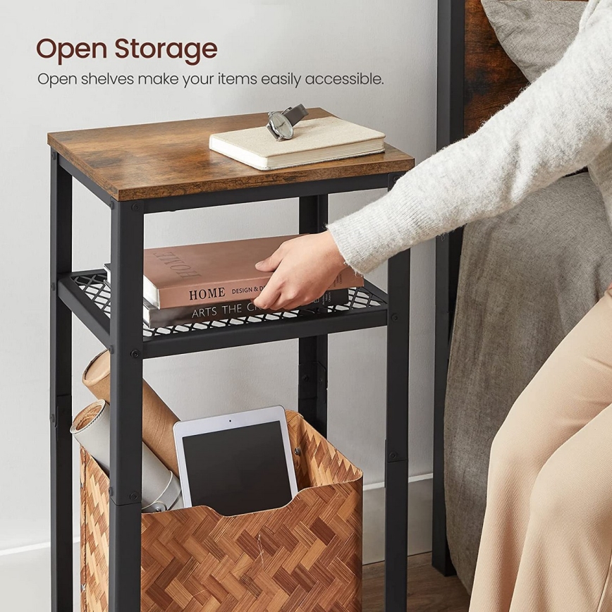 Table d'appoint ELDUR marron/noir