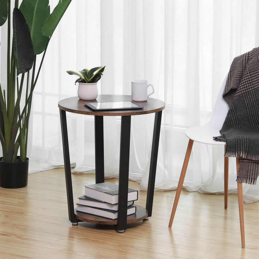 Table d'appoint ELDUR marron/noir