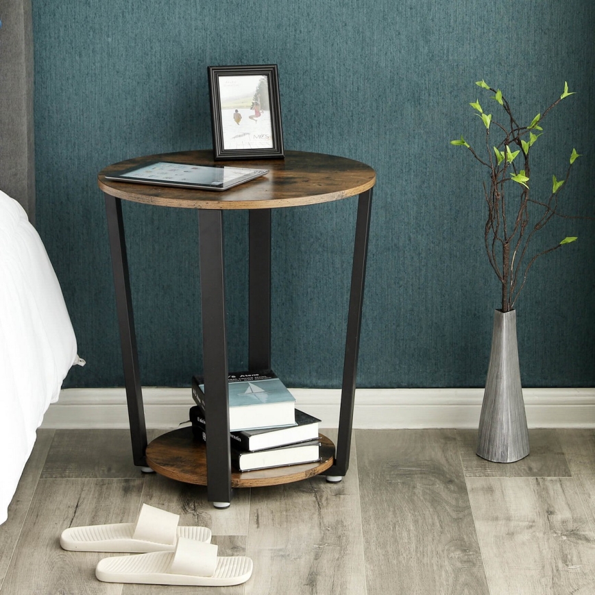 Table d'appoint ELDUR marron/noir