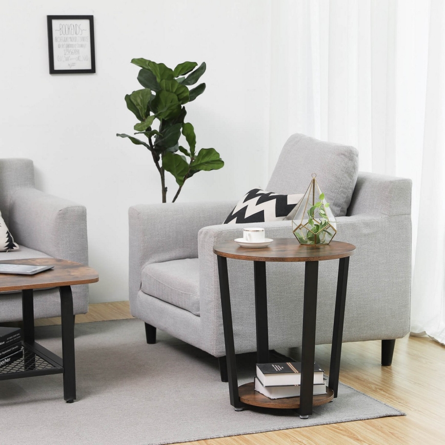 Table d'appoint ELDUR marron/noir