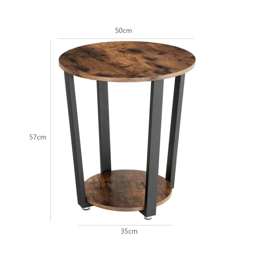 Table d'appoint ELDUR marron/noir