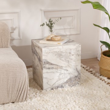 Table d'appoint KUP 50x45 cm décor en marbre
