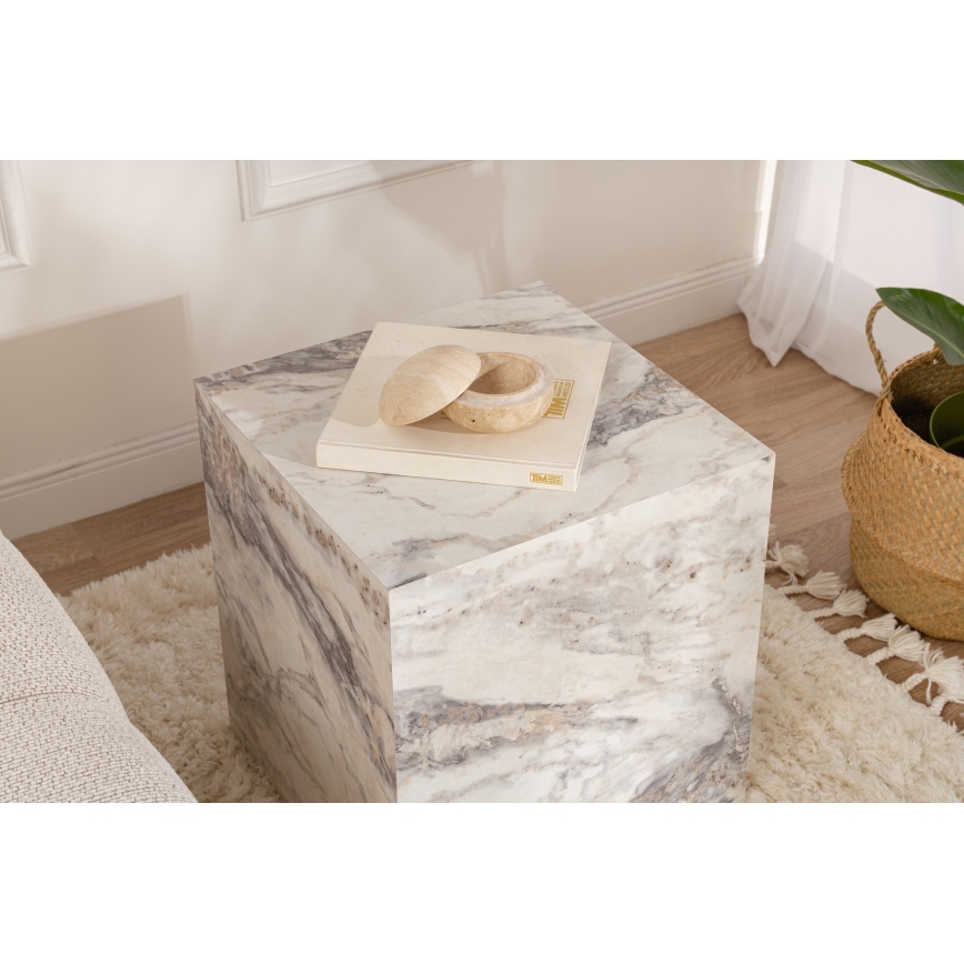 Table d'appoint KUP 50x45 cm décor en marbre