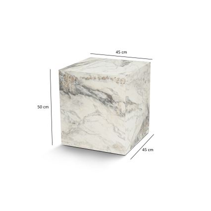 Table d'appoint KUP 50x45 cm décor en marbre