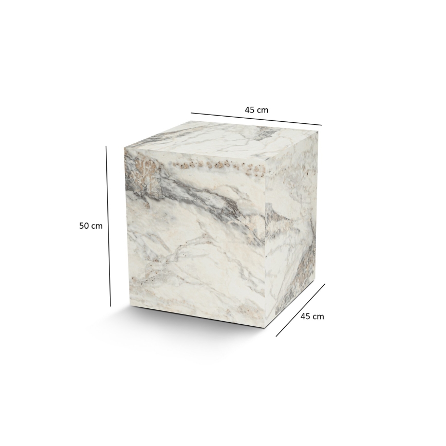 Table d'appoint KUP 50x45 cm décor en marbre