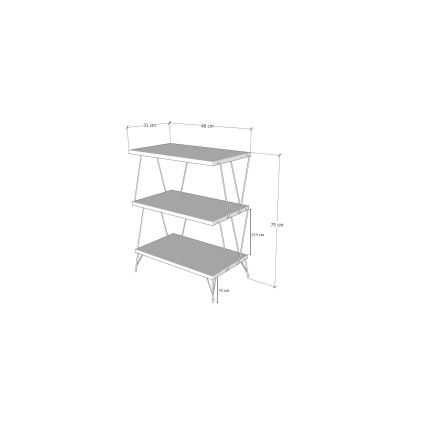 Table d'appoint LAZANDOS 75x48 cm blanche