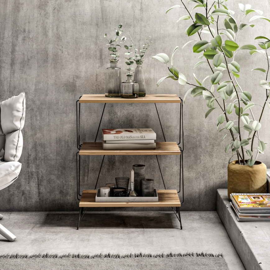 Table d'appoint LAZANDOS 75x48 cm marron/noire