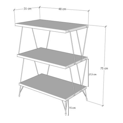 Table d'appoint LAZANDOS 75x48 cm marron/noire
