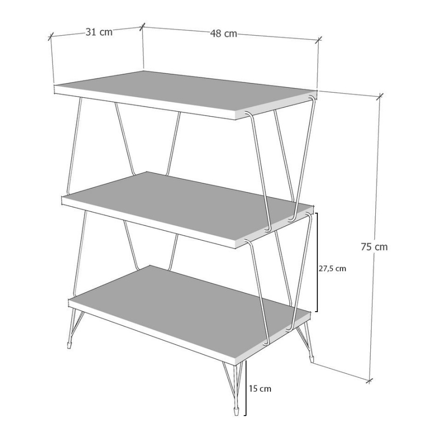 Table d'appoint LAZANDOS 75x48 cm marron/noire
