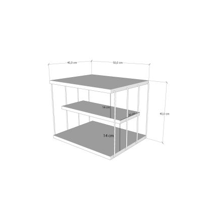 Table d'appoint LIFON 40x50 cm anthracite