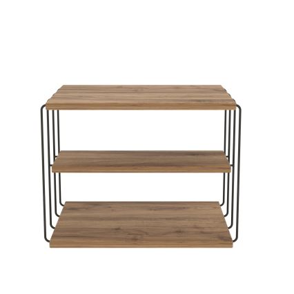 Table d'appoint LIFON 40x50 cm marron/noire