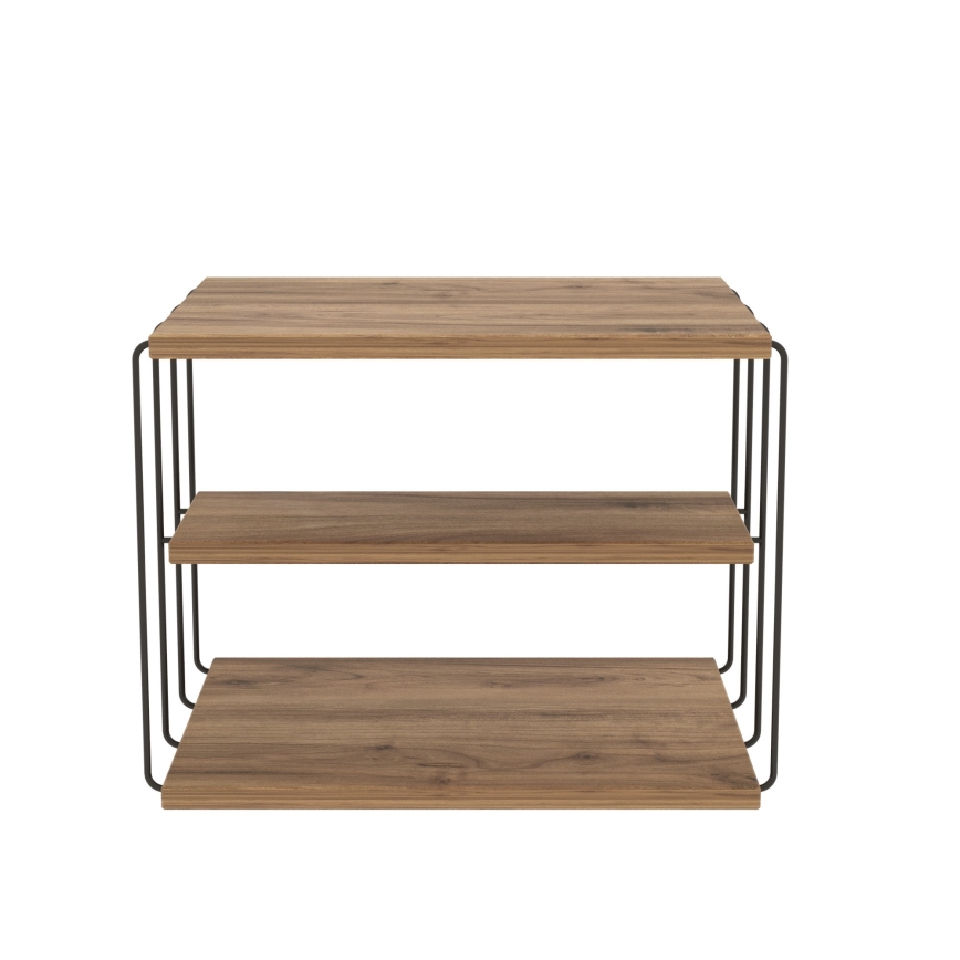 Table d'appoint LIFON 40x50 cm marron/noire
