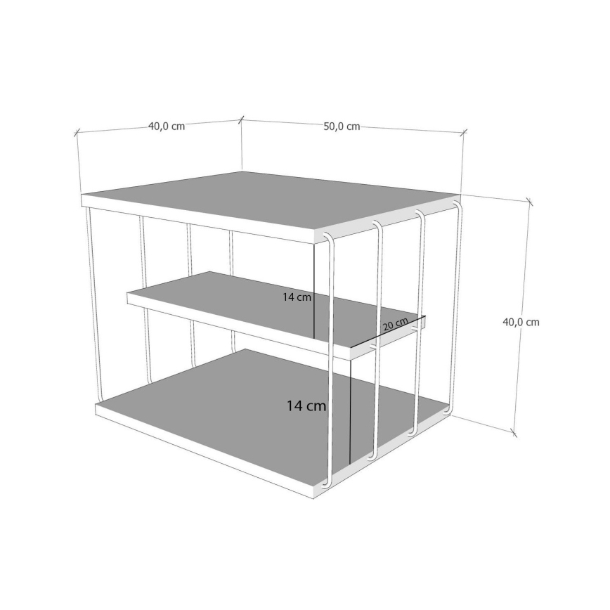 Table d'appoint LIFON 40x50 cm marron/noire
