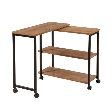 Table d'appoint MELIN 63x70 marron/noire