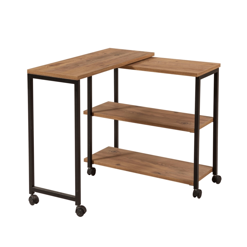 Table d'appoint MELIN 63x70 marron/noire
