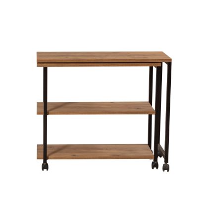 Table d'appoint MELIN 63x70 marron/noire