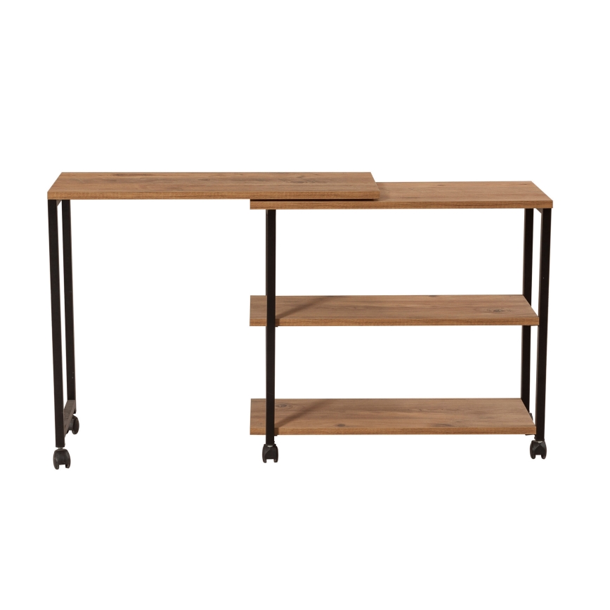 Table d'appoint MELIN 63x70 marron/noire