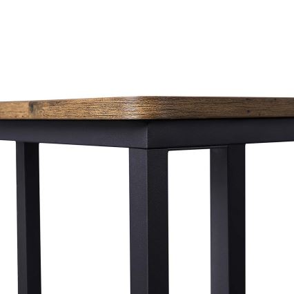 Table d'appoint mobile ELDUR, marron/noir