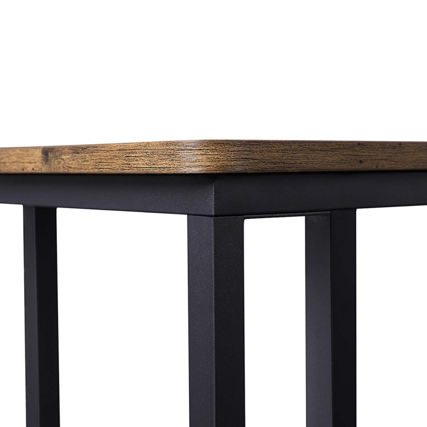 Table d'appoint mobile ELDUR, marron/noir