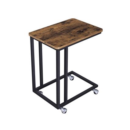 Table d'appoint mobile ELDUR, marron/noir