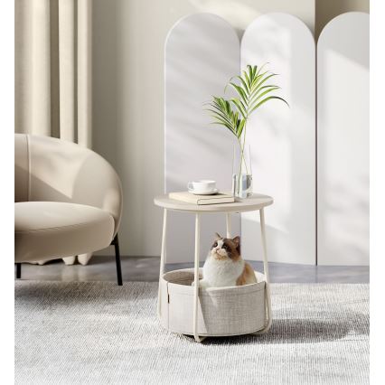 Table d'appoint NOIRA crème/blanche